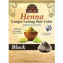 Okay Pure Naturals, Henna, ilgiau išliekanti plaukų spalva, juoda, 2 oz (56.7 g)