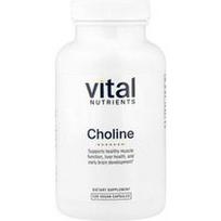 Vital Nutrients, Cholinas, 120 veganiškų kapsulių (275 mg vienoje kapsulėje)
