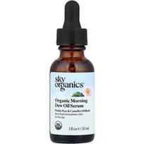 Sky Organics, Ekologiškas ryto rasos aliejaus serumas, dygliuotų kriaušių ir kamelijos aliejų mišinys, 1 fl oz (30 ml)