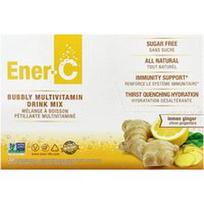 Ener-C, Burbuliuojantis multivitaminų gėrimų mišinys, be cukraus, su citrinų ir imbiero skoniu, 30 pakelių po 4,95 g (0,2 uncijos)