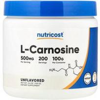 Nutricost, L-karnozinas, be skonio, 100 g