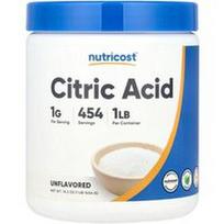Nutricost, Citrinų rūgštis, be skonio, 454 g (16,2 uncijos)
