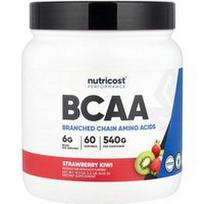 Nutricost, „Performance“, BCAA, braškių ir kivių skonio, 540 g