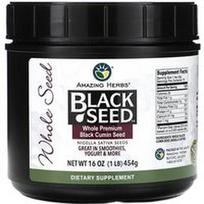 Amazing Herbs, Juodoji sėkla, visa aukščiausios kokybės juodųjų kmynų sėkla, 16 uncijų (454 g)