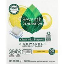 Seventh Generation, Indaplovių ploviklių pakuotės, citrinų kvapas, 20 pakuočių, 10.5 oz (300 g)