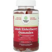 Nature's Craft, Suaugusiųjų šeivamedžio uogų guminukai su vitaminu C ir cinku, avietės, 90 guminukų