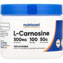 Nutricost, L-karnozinas, be skonio, 1.8 uncijos (50 g)