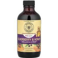 Honey Gardens, Vaikams, sveikatingumo sirupas, šeivamedžio uogos ir medus, 4 fl oz (118 ml)