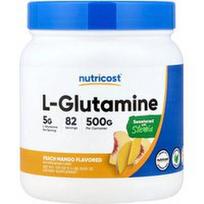 Nutricost, L-glutaminas, persikų ir mangų, 500 g
