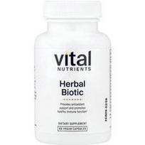 Vital Nutrients, Žolelių biotikas, 60 veganiškų kapsulių