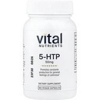 Vital Nutrients, 5-HTP, 50 mg, 60 veganiškų kapsulių