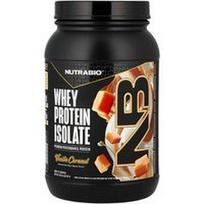 NutraBio, Išrūgų baltymų izoliatas, vanilinė karamelė, 2 svarai (907 g)