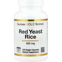 California Gold Nutrition, Raudonųjų mielių ryžiai, 600 mg, 120 daržovių kapsulių