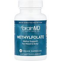 BrainMD, Metilfolatas, 30 veganiškų kapsulių (5000 mcg vienoje kapsulėje)