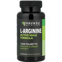 Havasu Nutrition, L-argininas + sabalpalmė, aktyvi vyriška formulė, 60 kapsulių
