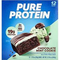 Pure Protein, Batonėlis be glitimo, šokoladinis mėtų sausainis, 12 batonėlių, po 1.76 uncijos (50 g)