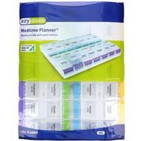 Ezy Dose, Savaitė 4 kartus per dieną su mygtukais Medtime Planner, 3XL, 1 skaičiavimas