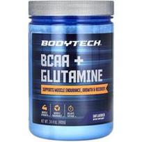 BodyTech, BCAA + glutaminas, be skonio, 409 g (14,4 uncijos)