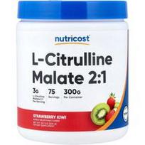 Nutricost, L-citrulino malatas 2:1, braškių ir kivių skonio, 300 g