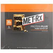 MET-Rx, Protein Plus batonėlis, žemės riešutų sviesto puodelis, 9 batonėliai, po 3 uncijas (85 g)