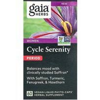 Gaia Herbs, Moterims, ciklo ramybė, mėnesinės, 60 veganiškų skystų fito kapsulių