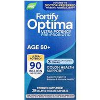 Nature's Way, Optima® probiotikas, Fortify® 50+, 90 milijardų KFV, 30 pailginto atpalaidavimo kapsulių