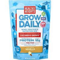 Healthy Heights, „Grow Daily™“, išrūgų baltymų ir maistinių medžiagų mišinys, vaikams nuo 3 metų, vanilės skonio, 616 g