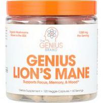 The Genius Brand, „Genius Lion's Mane“, 120 vegetariškų kapsulių (600 mg vienoje kapsulėje)