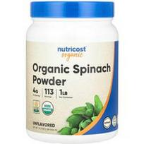 Nutricost, Organiniai špinatų milteliai, be skonio, 454 g