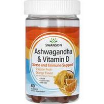 Swanson Vitamins, Ašvaganda ir vitaminas D, pasiflorų ir apelsinų skonio, 60 guminukų