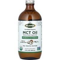 Flora, Sertifikuotas ekologiškas MCT aliejus, be skonio, 14 g, 500 ml (17 skysčio uncijų)