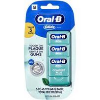 Oral-B, „Glide“, „Comfort Plus“ siūlo, mėtinės spalvos, 3 vnt. pakuotėje, po 43,7 jardų (40 m) kiekvienas