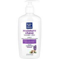 Kiss My Face, 4 viename drėkinamasis skutimosi gelis su levandų ir taukmedžio aliejumi, 325 ml