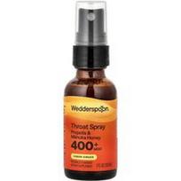 Wedderspoon, Manukos medaus ir propolio gerklės purškalas, citrinų ir imbiero, MGO 400+, 30 ml