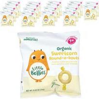 Little Bellies, Ekologiški kukurūzų traškučiai „Round-A-Bouts“, 7+ mėnesių, 18 pakelių po 12 g (0,42 uncijos)