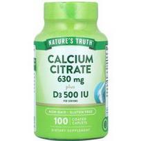 Nature's Truth, Kalcio citratas Plus D3, 100 dengtų tablečių