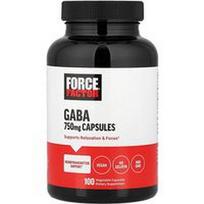 Force Factor, GABA, 750 mg, 100 augalinių kapsulių