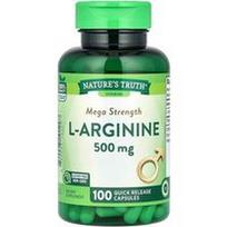 Nature's Truth, L-argininas, 500 mg, 100 greito atpalaidavimo kapsulių