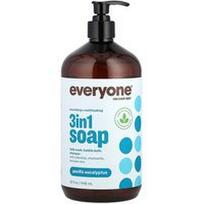 Everyone, 3 viename muilas, prausiklis kūnui, vonios putos, šampūnas, Ramiojo vandenyno eukaliptas, 946 ml