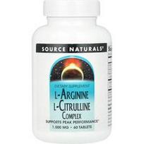 Source Naturals, L-arginino L-citrulino kompleksas, 60 tablečių