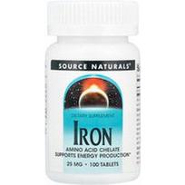 Source Naturals, Geležis, 25 mg, 100 tablečių