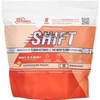 Real Ketones, „Shift“, kofeino turintys persikų skonio gėrimai, 30 gėrimų mišinio pakelių, po 6,9 g (0,24 uncijos)