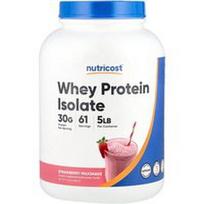Nutricost, Išrūgų baltymų izoliatas, braškių pieno kokteilis, 5 svarai (2268 g)