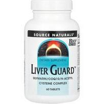 Source Naturals, „Liver Guard™“, silimarinas, kofermentas Q10, N-acetilcisteino kompleksas, 60 tablečių