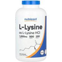 Nutricost, L-lizinas, 500 kapsulių (500 mg vienoje kapsulėje)