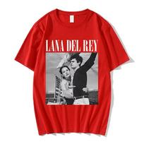 Singer Lana Del Rey 2026 Double Sided Graphic T Shirts Unisex Women Hip Hop Retro Tshirt Cotton Oversized Summer Tee Streetwear S gray