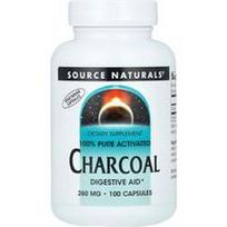 Source Naturals, 100 % grynos aktyvuotos anglies, 260 mg, 100 kapsulių