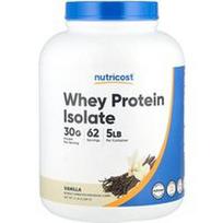 Nutricost, Išrūgų baltymų izoliatas, vanilės skonio, 5 svarai (2268 g)