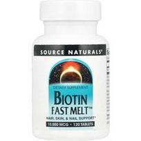 Source Naturals, Biotinas greitai tirpsta™, 10 000 mcg, 120 tablečių