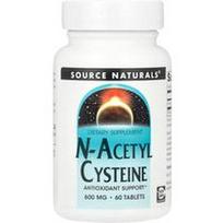 Source Naturals, N-acetilcisteinas, 600 mg, 60 tablečių